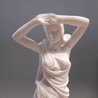 Nude Woman Sculpture Ancient Greek Alabaster..