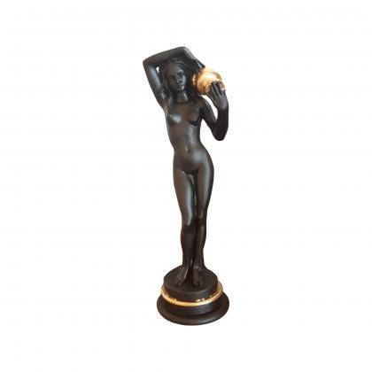 Nude Woman Statue Carrying Hydria Water Jar -..