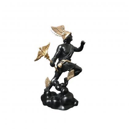 Hermes God Statue Black Alabaster