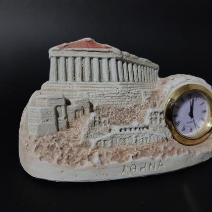Table Clock Parthenon Of Acropolis Replica..