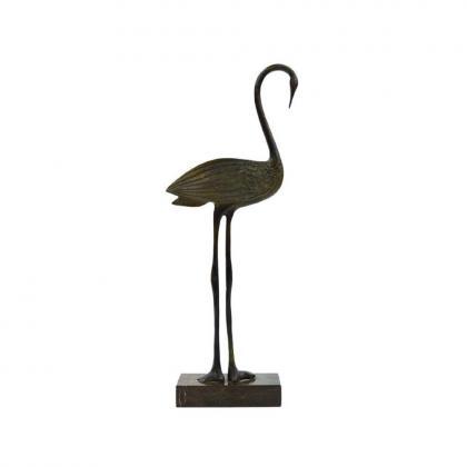 Stork Bird Bronze Marble Sculpture Greek Handmade..