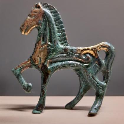 Ancient Greek Bronze Horse Sculpture Handmade..