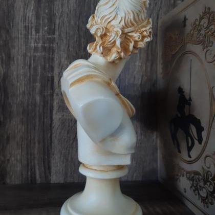 Apollo Bust Sculpture Greek Handmade Alabaster..