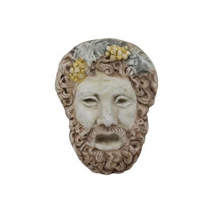 Dionysus God Bas Relief Wall Mask Plaster..