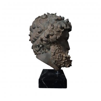 Ancient Greek Boxer Bust Head Statue Museum..