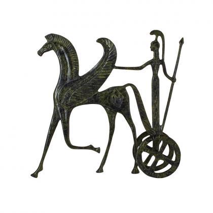Ancient Bronze Greek Chariot Sculpture Pegasus And..