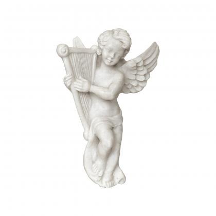 Angel Statue Playing Harp - Greek Handmade..