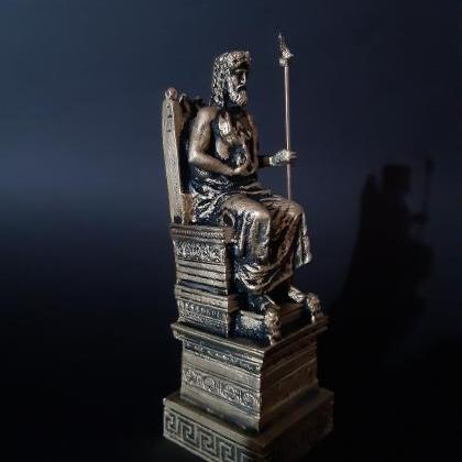 Zeus On Throne Greek Roman God Statue Handmade..