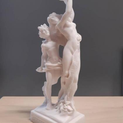 Greek God Apollo And Daphne Alabaster Sculpture..