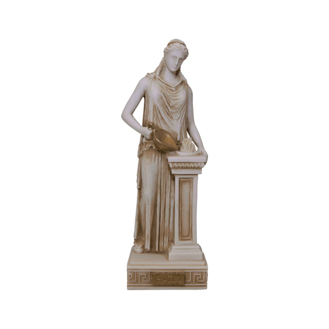 Hestia Greek Roman Goddess Statue Ancient Mythology Handmade Alabaster Sculpture 26cm