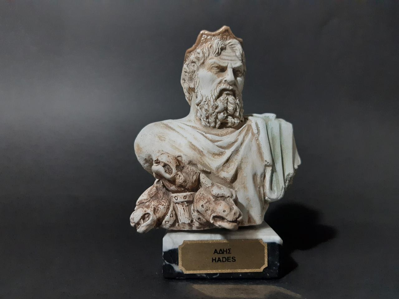 Hades With Cerberus Sculpture Greek Mythology God Handmade Statue 10cm