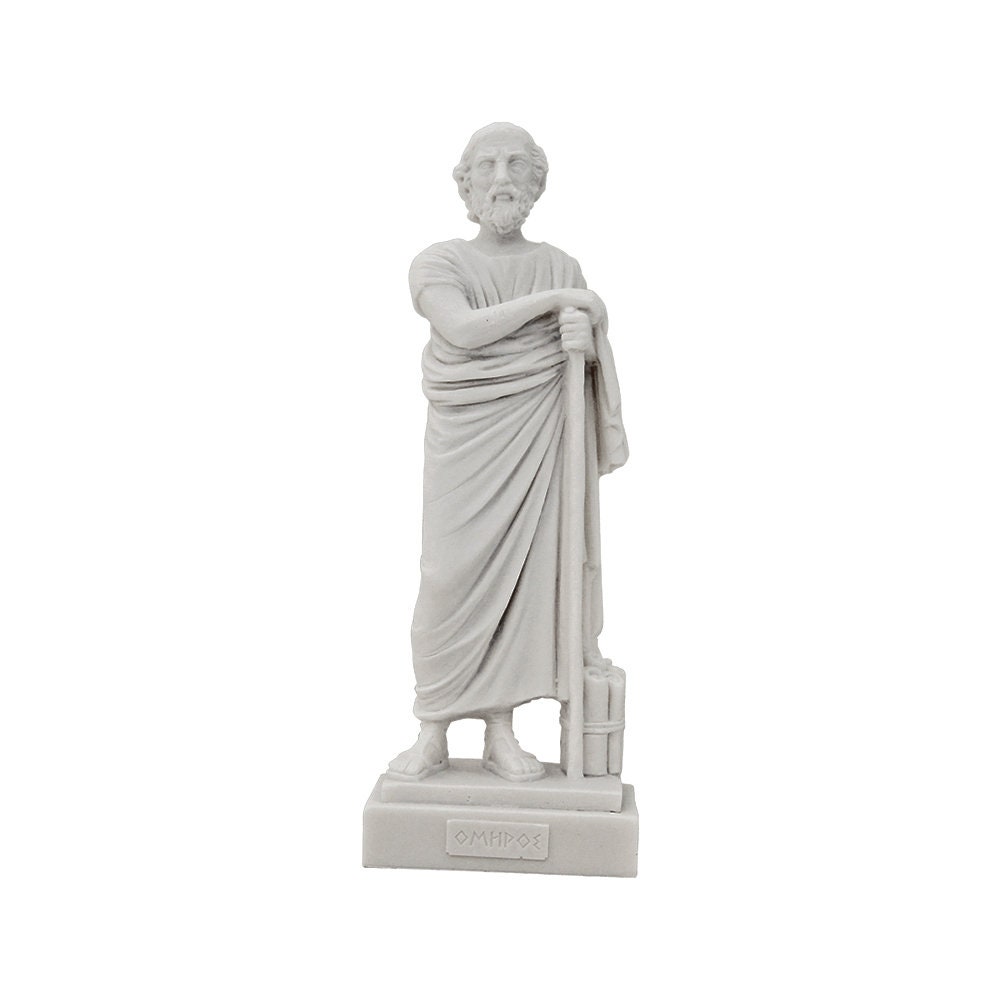 Homer Sculpture Marble Ancient Greek Handmade Alabaster Figurine Statue 18cm
