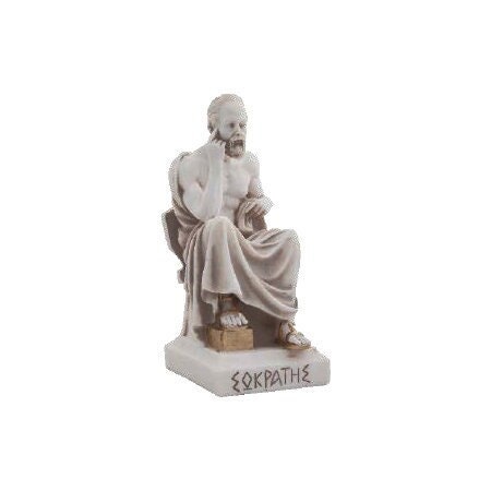 Socrates Statue Greek Philosopher Alabaster Sculpture 17.50cm
