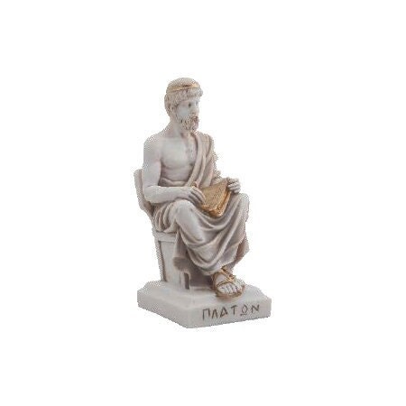 Plato Statue Greek Philosopher Alabaster Sculpture 12.60cm