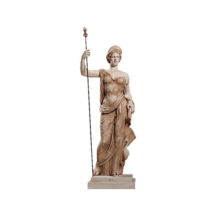 Hera Goddess Statue Greek Roman Handmade Alabaster Sculpture 68cm