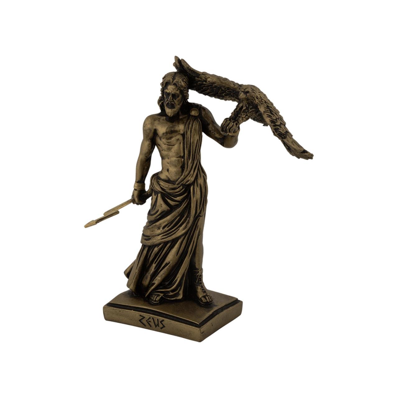 Greek Roman God Zeus Sculpture Ancient Mythology Handmade Alabaster Statue 16cm