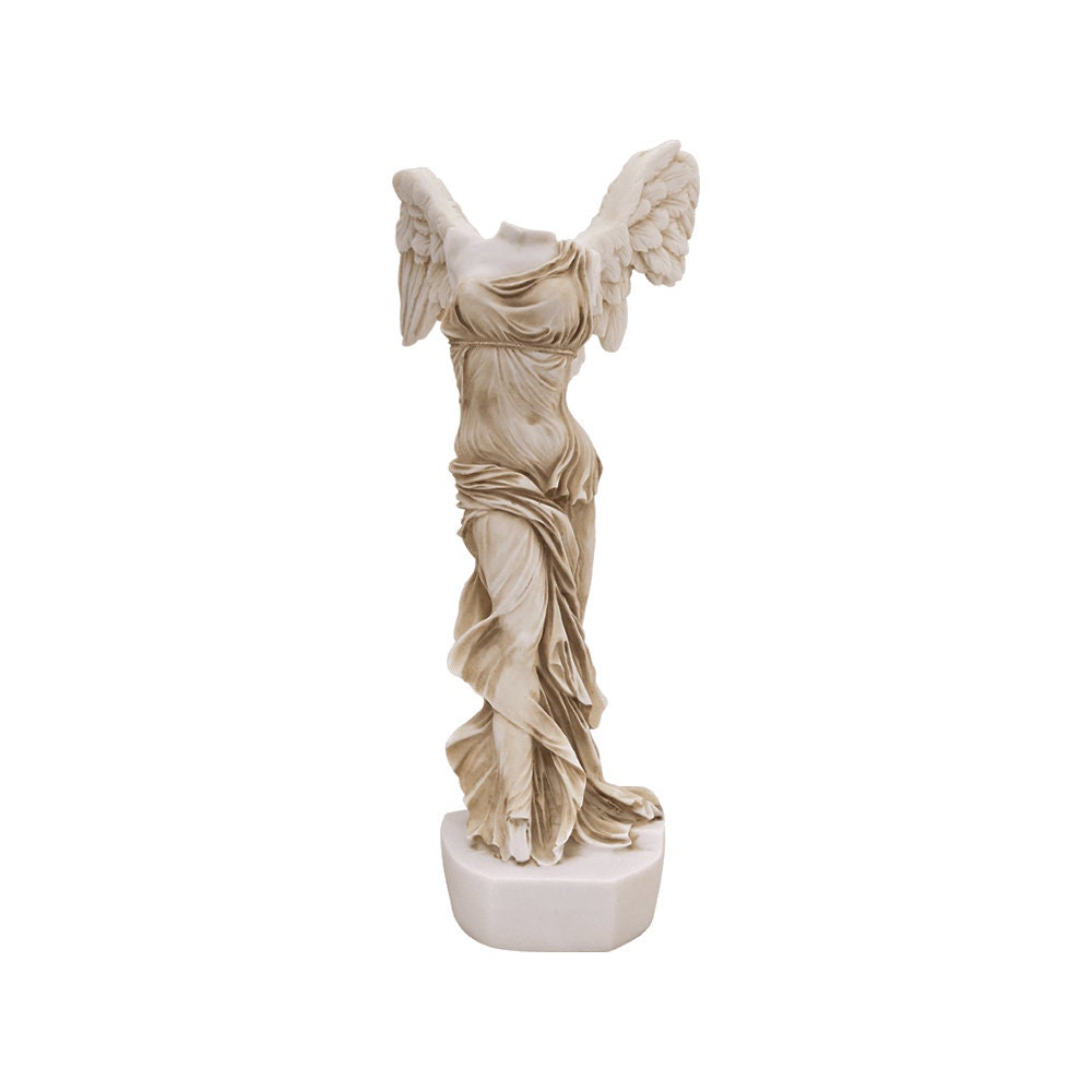 Nike Winged Victory Of Samothrace Replica Louvre Museum Sculpture Alabaster Handmade Statue 38cm
