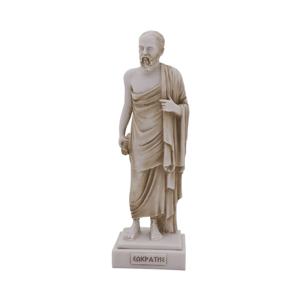 Socrates Sculpture Greek Philosopher Handmade Alabaster Figurine Statue 25cm