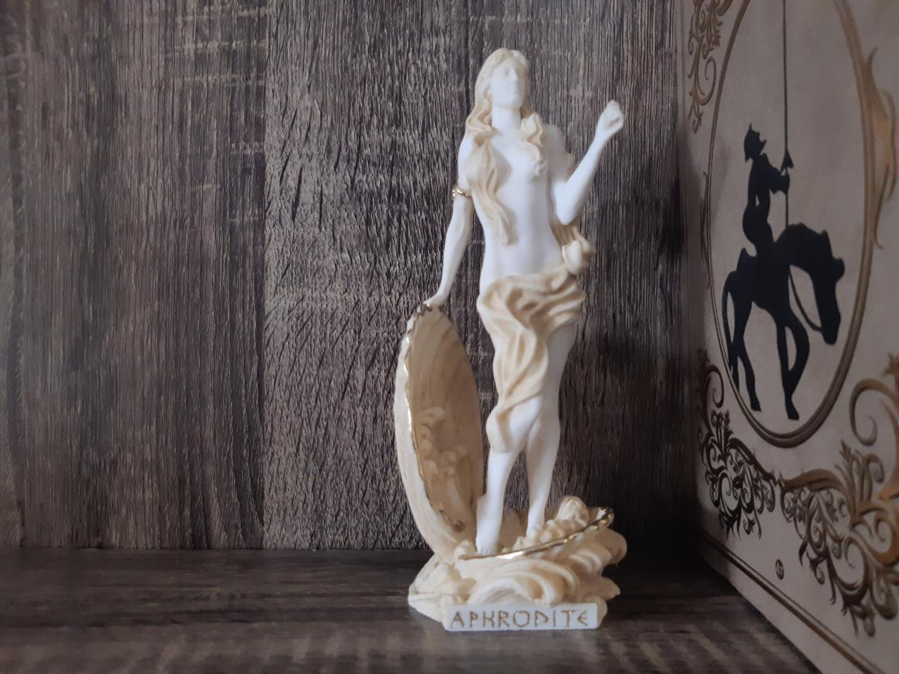 Aphrodite Greek Goddess Statue Handmade Alabaster Statue 18cm