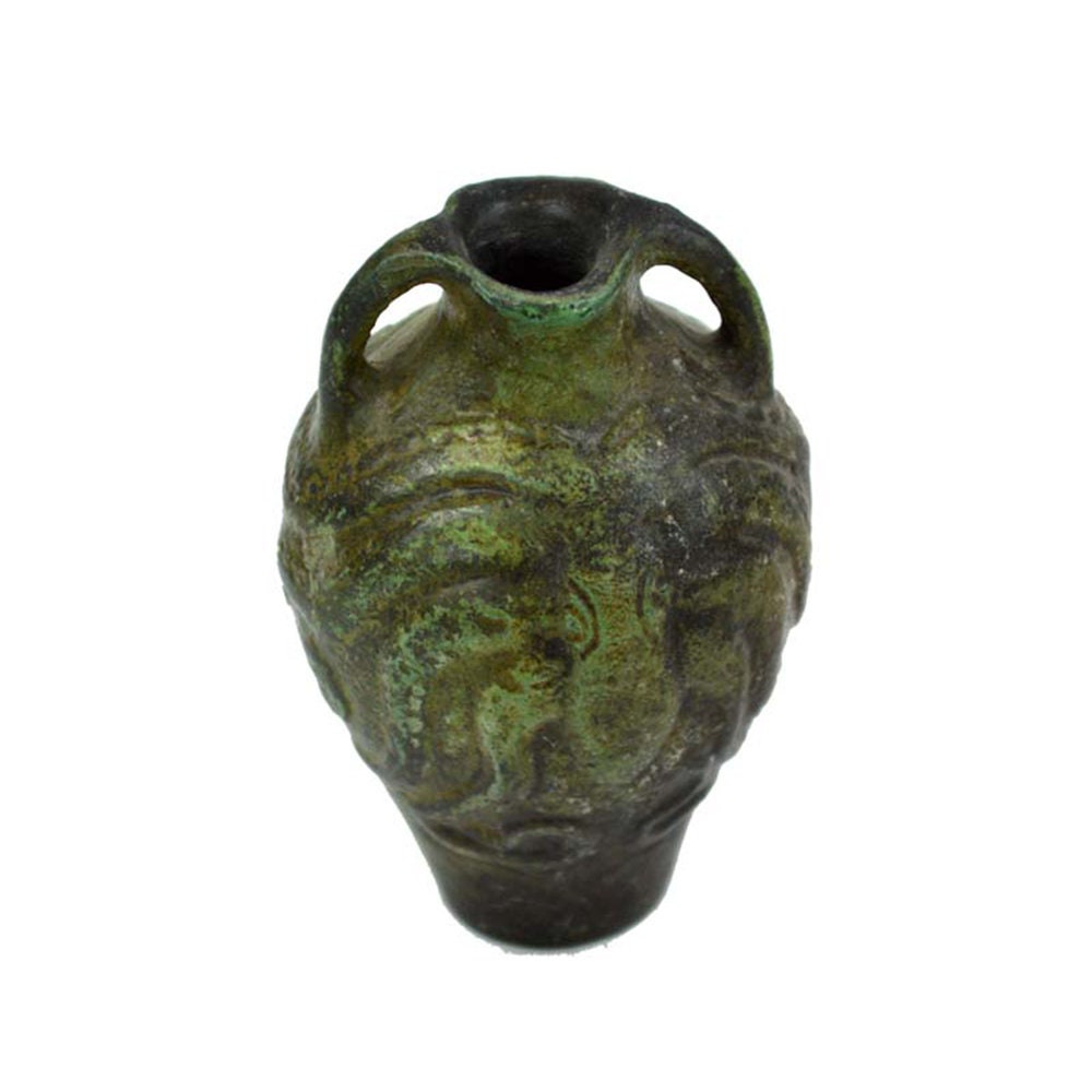 Ancient Jar With Small Octopus Pelief Greek Replica Handmade Museum Finish Sculpture 7cm