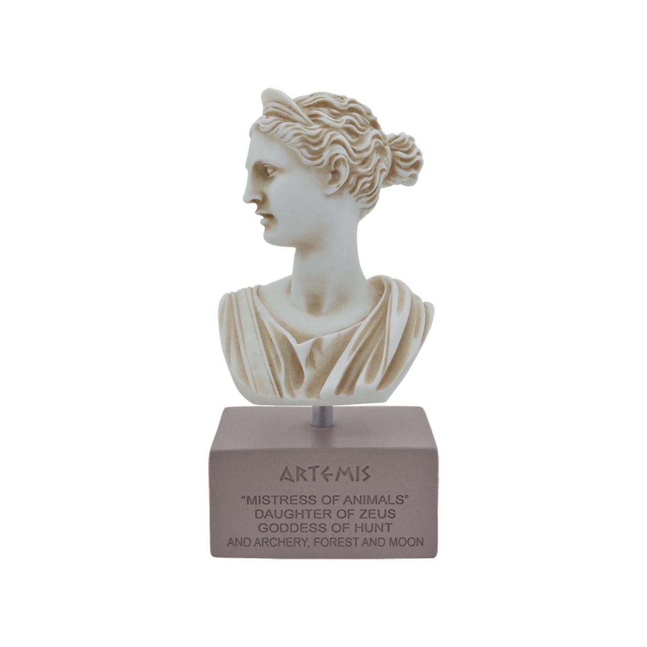 Artemis Diana Goddess Statue Greek Handmade Alabaster Bust Head Sculpture 18cm - 7.09"