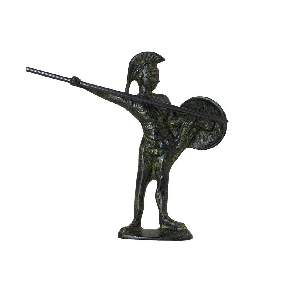 Achilles Sculpture Solid Bronze Ancient Greek Roman Mythology Spartan Handmade Craft Statue 13cm