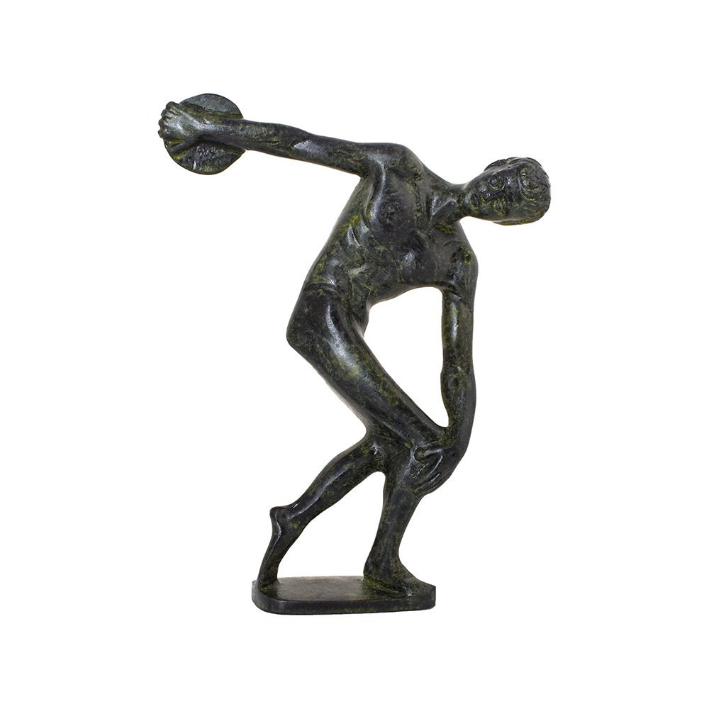 Discobolus Of Myron Solid Bronze Sculpture Ancient Greek Handmade Museum Replica Craft Statue 27cm