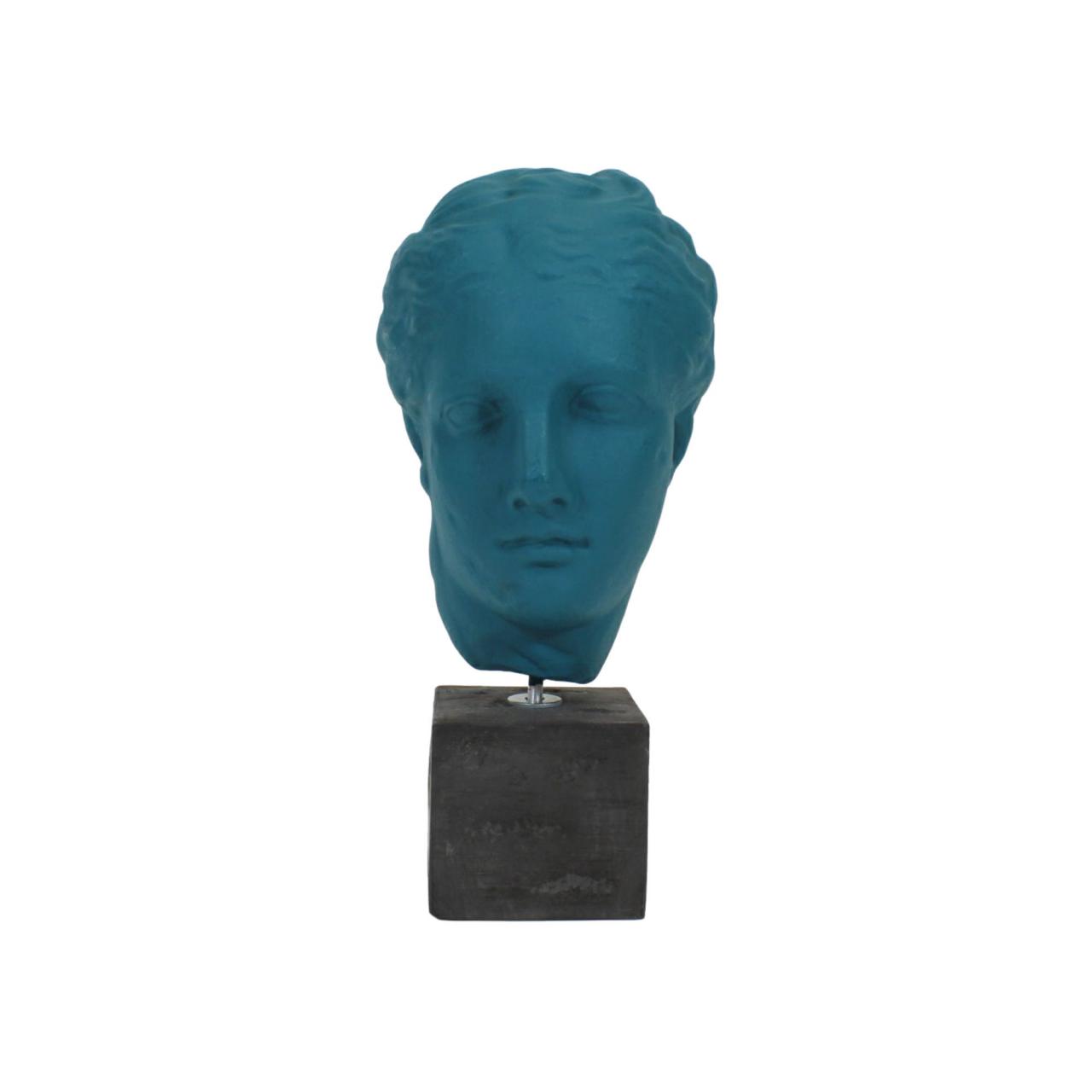 Hygieia Goddess Bust Statue Replica Sculpture 26cm Petrol Color