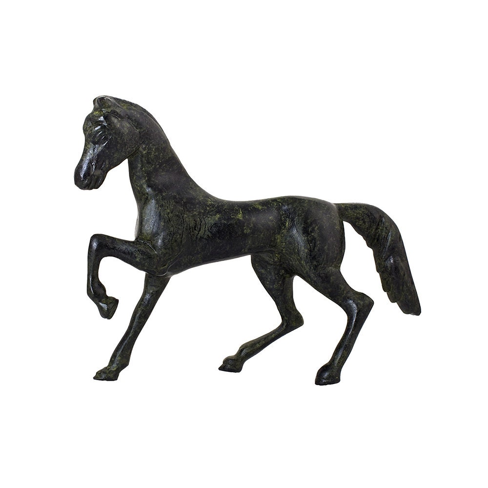 Solid Bronze Horse Sculpture Handmade Hand Painted Craft Statue 15cm