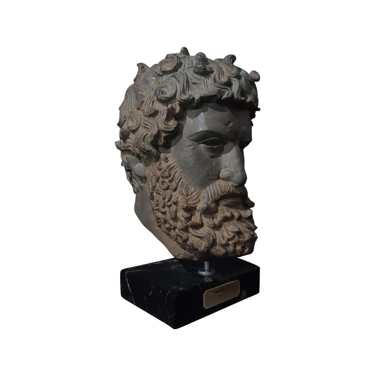 Ancient Greek Boxer Bust Head Statue Museum Replica Bronzed Sculpture
