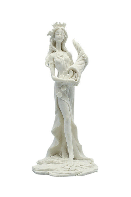 Fortuna Sculpture Greek Roman Mythology Goddess Marble Handmade Figurine Classical Statue 20cm