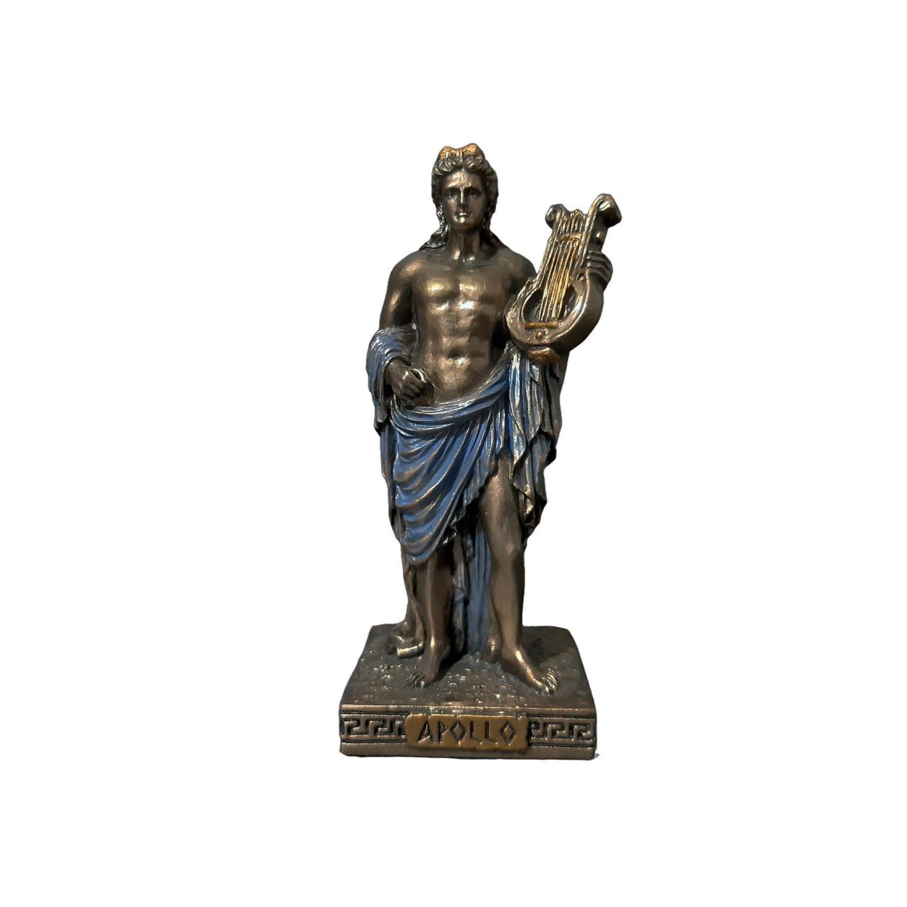 Apollo God Mini Statue Bronze Sculpture 9cm - 3.54"