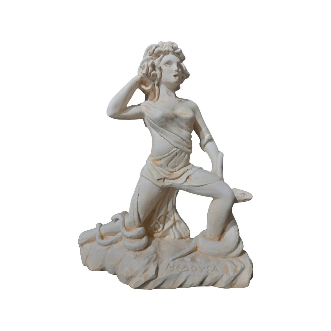 Medusa Statue Greek Mythological Monster Handmade Sculpture 21cm