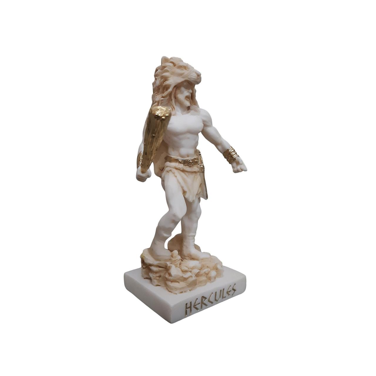 Hercules Statue Greek Mythology Alabaster Handmade Sculpture 15cm