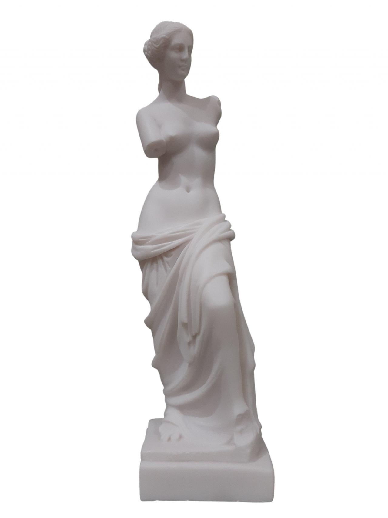 Aphrodite Of Mylos Greek Roman Goddess Venus De Milo Alabaster Sculpture Handmade Statue 32cm