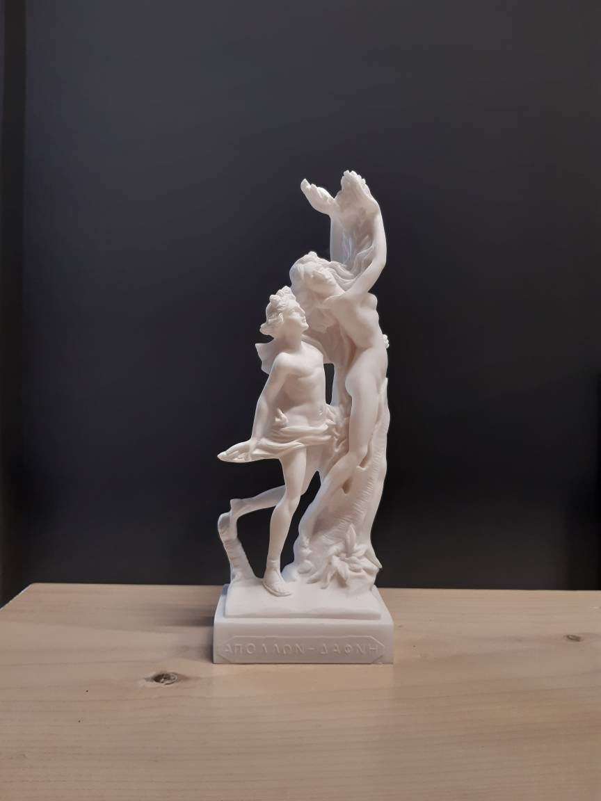 Greek God Apollo And Daphne Alabaster Sculpture Handmade Statue 20cm