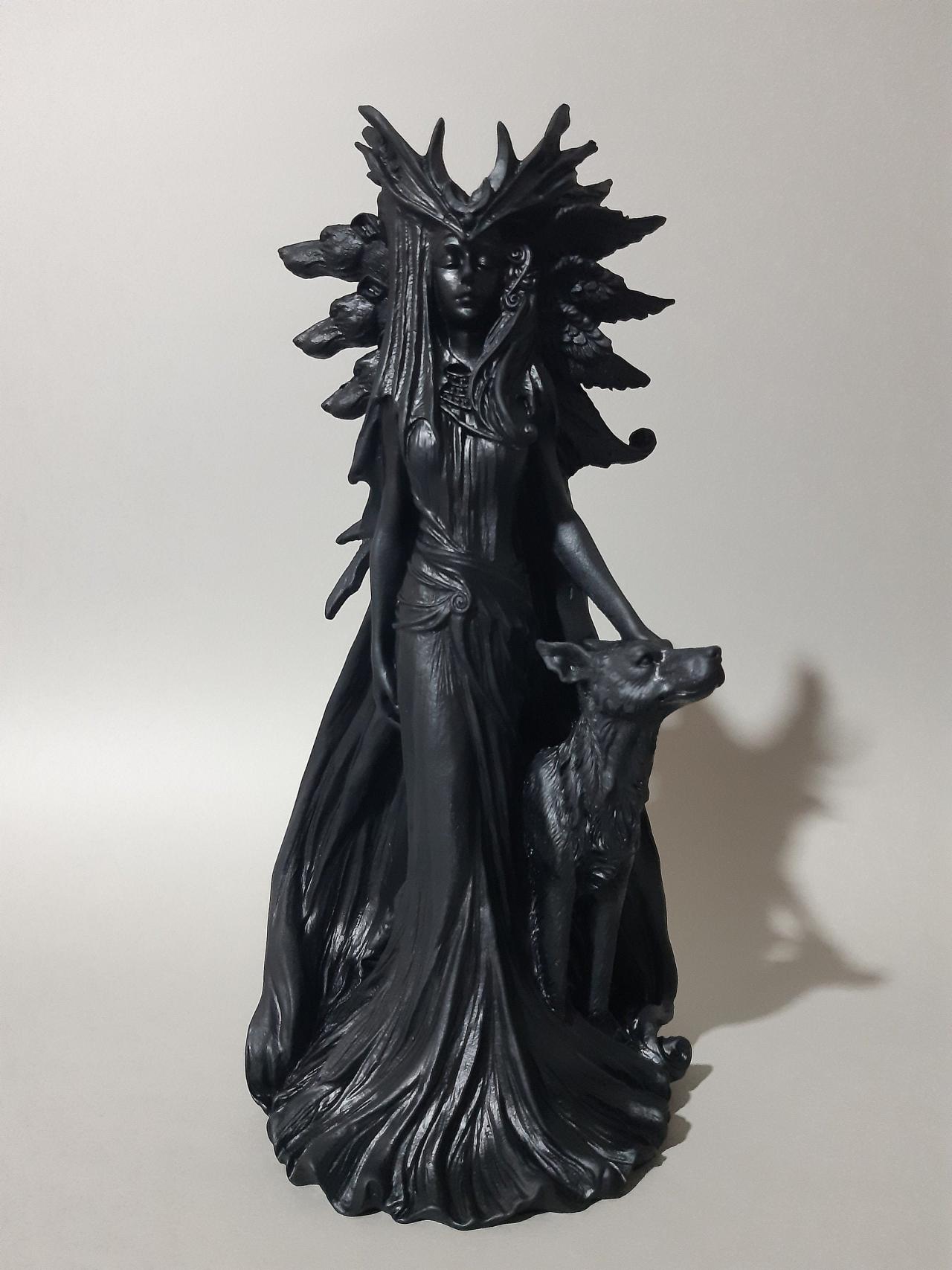 Hecate Goddess of Magic Black Statue Handmade Sculpture 25cm