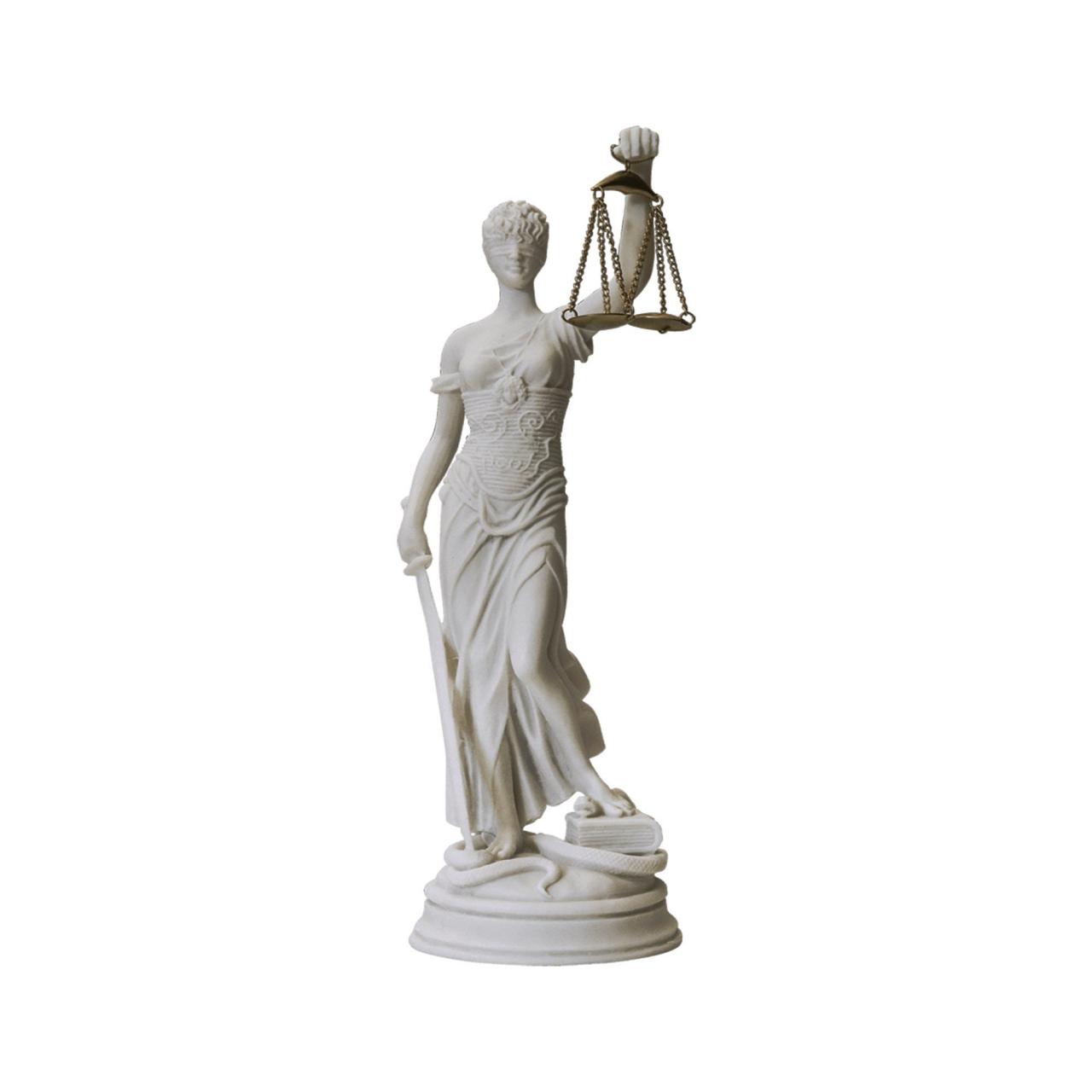 10.24" - Themis Goddess Statue - Blind Lady - Goddess Of Justice - Greek Handmade Alabaster Sculpture