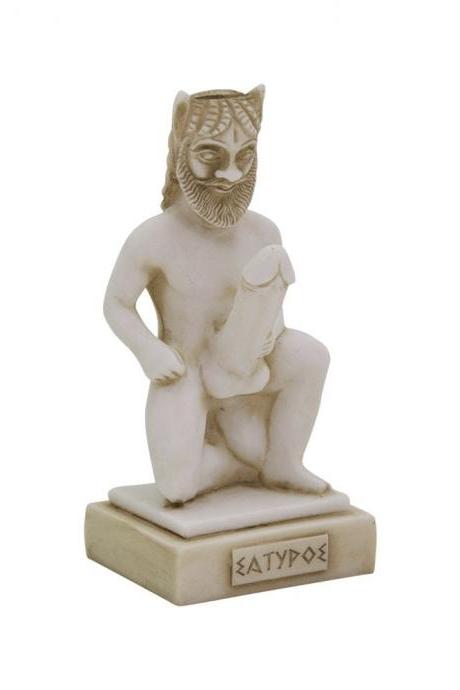 Satyr Statue Ancient Greek Mythology Handmade Alabaster Pan GodSculpture 13cm