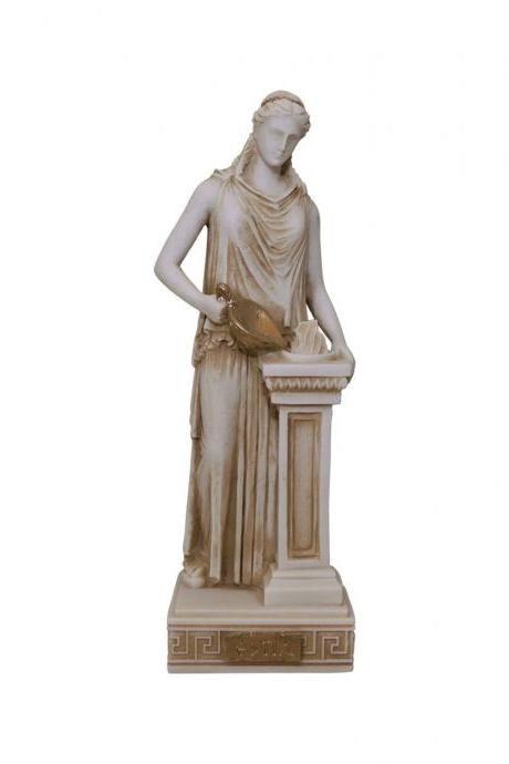 Hestia Greek Roman Goddess Statue Ancient Mythology Handmade Alabaster Sculpture 26cm