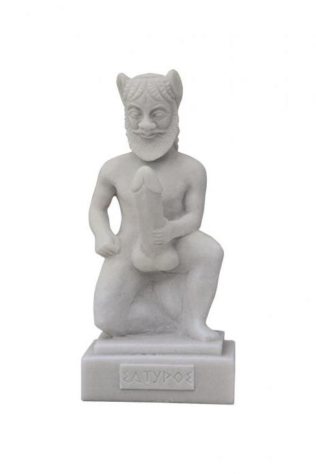 Satyr Nude Statue Alabaster