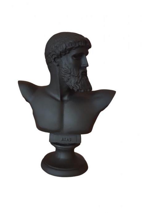 Zeus Bust Head Sculpture Greek Roman Mythology God Alabaster Handmade Figure Statue 15cm