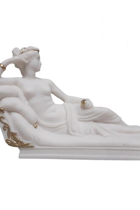 Venus Victrix Sculpture (Paulina Borgese) Replica Antonio Canova Marble Handmade Statue 20cm