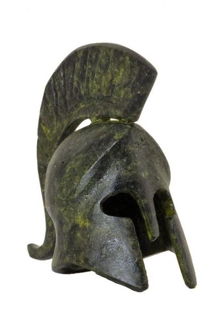 Ancient Greek Corinthian Helmet Bronze Sculpture Miniature Greek Handmade Museum Replica Craft Statue 5cm