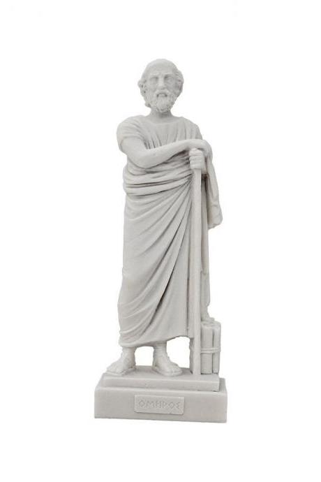 Homer Sculpture Marble Ancient Greek Handmade Alabaster Figurine Statue 18cm