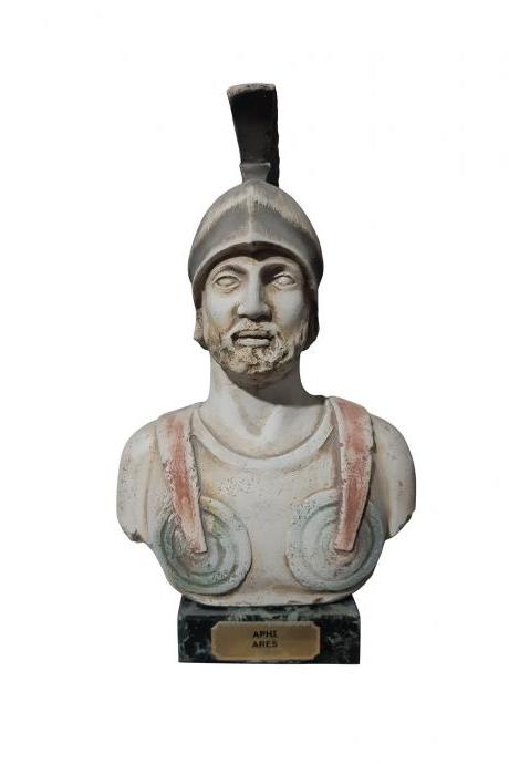 Ares Statue Greek God Handmade Bust Head Sculpture 22cm