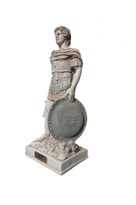 Alexander The Great Statue - The King Of Macedonian - Handmade Alabaster Statue 28cm