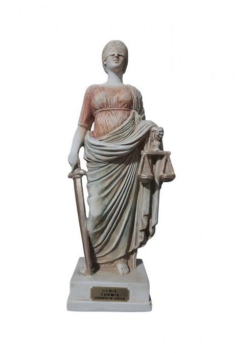 Themis Statue Greek Roman Goddess Of Justice Handmade Sculpture 29cm