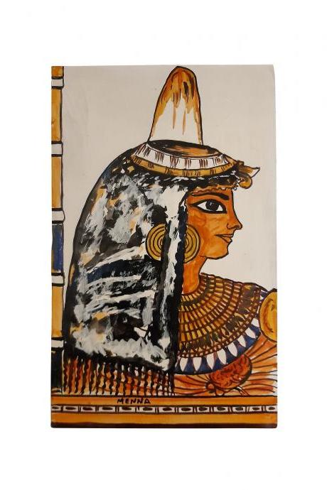 Tomb Of Menna Wall Painting On Wood Ancient Egypt Wall Sculpture 25cm