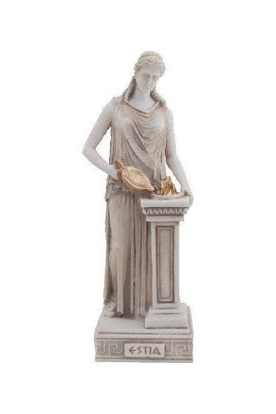 Hestia Statue Goddess Ancient Greek Roman Mythology Handmade Alabaster Sculpture 26cm
